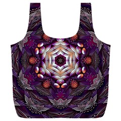 Rosette Kaleidoscope Mosaic Abstract Background Art Full Print Recycle Bag (xxl) by Vaneshop