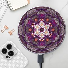 Rosette Kaleidoscope Mosaic Abstract Background Art Wireless Fast Charger(white) by Vaneshop