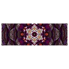 Rosette Kaleidoscope Mosaic Abstract Background Art Banner And Sign 12  X 4  by Vaneshop