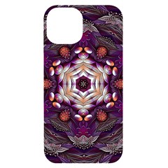 Rosette Kaleidoscope Mosaic Abstract Background Art Iphone 14 Black Uv Print Case by Vaneshop