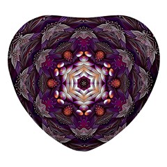 Rosette Kaleidoscope Mosaic Abstract Background Art Heart Glass Fridge Magnet (4 Pack) by Vaneshop