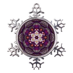 Rosette Kaleidoscope Mosaic Abstract Background Art Metal Large Snowflake Ornament by Vaneshop