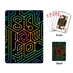 Circuit Hexagonal Geometric Pattern Background Pattern Playing Cards Single Design (rectangle)