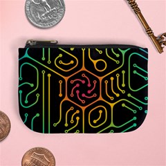 Circuit Hexagonal Geometric Pattern Background Pattern Mini Coin Purse by Vaneshop