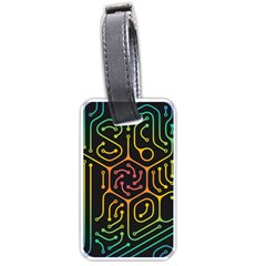 Circuit Hexagonal Geometric Pattern Background Pattern Luggage Tag (one Side) by Vaneshop