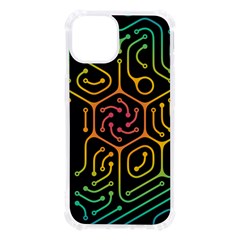 Circuit Hexagonal Geometric Pattern Background Pattern Iphone 13 Tpu Uv Print Case by Vaneshop