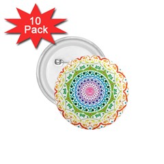 Mandala Pattern Rainbow Pride 1 75  Buttons (10 Pack) by Vaneshop