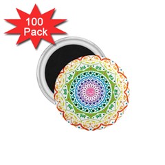 Mandala Pattern Rainbow Pride 1 75  Magnets (100 Pack)  by Vaneshop