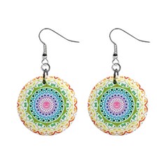 Mandala Pattern Rainbow Pride Mini Button Earrings by Vaneshop