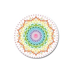 Mandala Pattern Rainbow Pride Magnet 3  (round) by Vaneshop