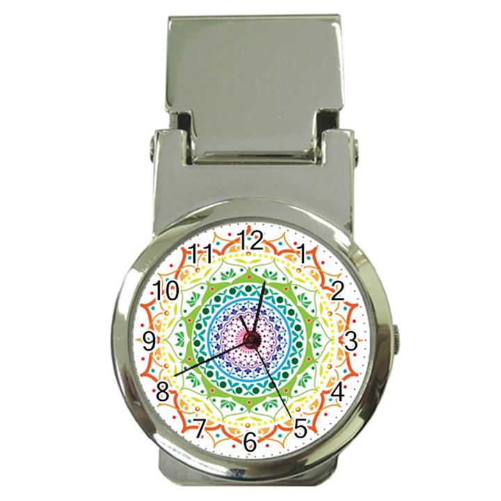 Mandala Pattern Rainbow Pride Money Clip Watches