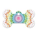 Mandala Pattern Rainbow Pride Dog Tag Bone (One Side) Front