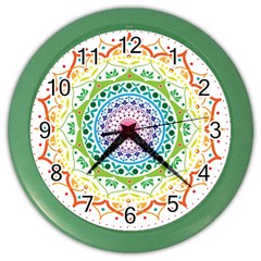 Mandala Pattern Rainbow Pride Color Wall Clock by Vaneshop