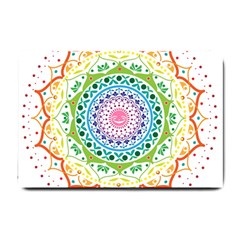 Mandala Pattern Rainbow Pride Small Doormat by Vaneshop