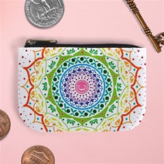 Mandala Pattern Rainbow Pride Mini Coin Purse by Vaneshop