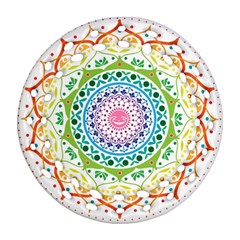 Mandala Pattern Rainbow Pride Round Filigree Ornament (two Sides)