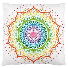 Mandala Pattern Rainbow Pride Standard Premium Plush Fleece Cushion Case (one Side) by Vaneshop