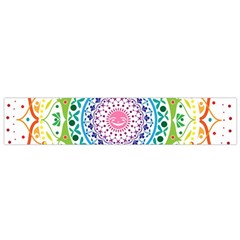 Mandala Pattern Rainbow Pride Small Premium Plush Fleece Scarf