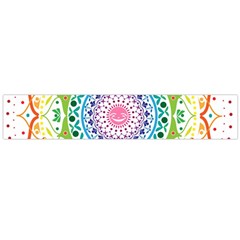 Mandala Pattern Rainbow Pride Large Premium Plush Fleece Scarf 