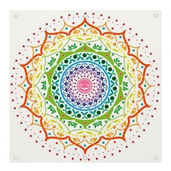 Mandala Pattern Rainbow Pride Banner And Sign 4  X 4  by Vaneshop