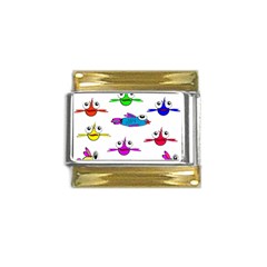 Fish Swim Cartoon Funnycute Gold Trim Italian Charm (9mm) by Sapixe