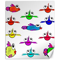 Fish Swim Cartoon Funnycute Canvas 8  X 10  by Sapixe