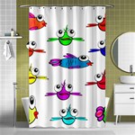 Fish Swim Cartoon Funnycute Shower Curtain 48  x 72  (Small)  Curtain(48  X 72 )