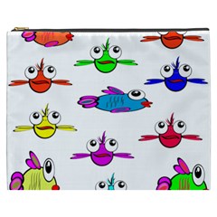 Fish Swim Cartoon Funnycute Cosmetic Bag (xxxl) by Sapixe