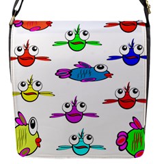 Fish Swim Cartoon Funnycute Flap Closure Messenger Bag (s) by Sapixe