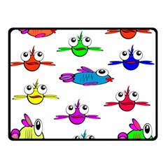 Fish Swim Cartoon Funnycute Two Sides Fleece Blanket (small) by Sapixe