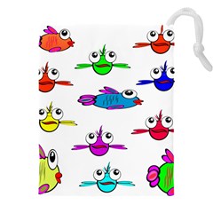 Fish Swim Cartoon Funnycute Drawstring Pouch (5xl) by Sapixe