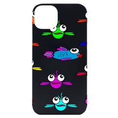 Fish Swim Cartoon Funnycute Iphone 14 Plus Black Uv Print Case by Sapixe