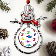 Fish Swim Cartoon Funnycute Metal Snowman Ornament