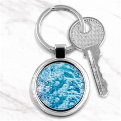 Blue Ocean Wave Texture Key Chain (round) by Jack14