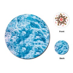 Blue Ocean Wave Texture Playing Cards Single Design (round) by Jack14