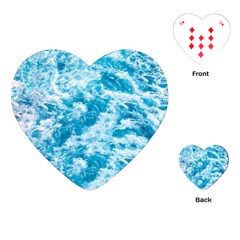 Blue Ocean Wave Texture Playing Cards Single Design (heart) by Jack14