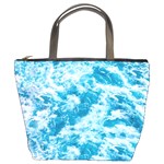 Blue Ocean Wave Texture Bucket Bag Front