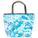 Blue Ocean Wave Texture Bucket Bag Back