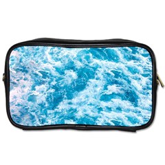 Blue Ocean Wave Texture Toiletries Bag (one Side) by Jack14