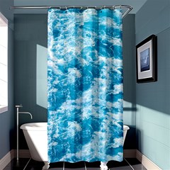 Blue Ocean Wave Texture Shower Curtain 36  X 72  (stall)  by Jack14