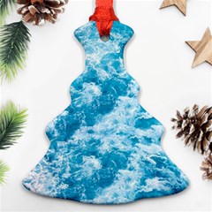 Blue Ocean Wave Texture Christmas Tree Ornament (two Sides) by Jack14