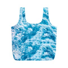 Blue Ocean Wave Texture Full Print Recycle Bag (m) by Jack14