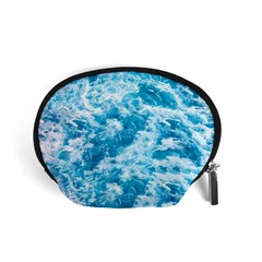 Blue Ocean Wave Texture Accessory Pouch (small) by Jack14