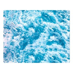 Blue Ocean Wave Texture Two Sides Premium Plush Fleece Blanket (large) by Jack14