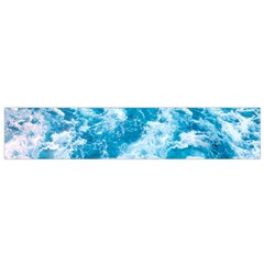 Blue Ocean Wave Texture Small Premium Plush Fleece Scarf by Jack14