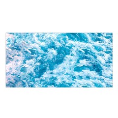 Blue Ocean Wave Texture Satin Shawl 45  X 80  by Jack14