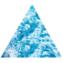 Blue Ocean Wave Texture Wooden Puzzle Triangle by Jack14