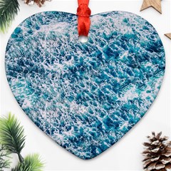 Summer Blue Ocean Wave Ornament (heart) by Jack14