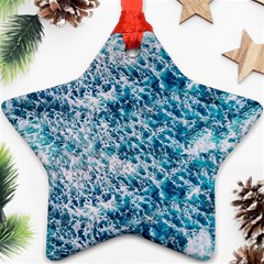 Summer Blue Ocean Wave Ornament (star) by Jack14