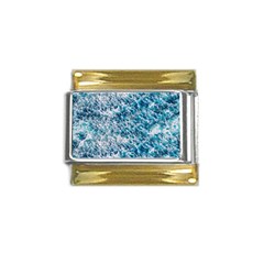 Summer Blue Ocean Wave Gold Trim Italian Charm (9mm) by Jack14